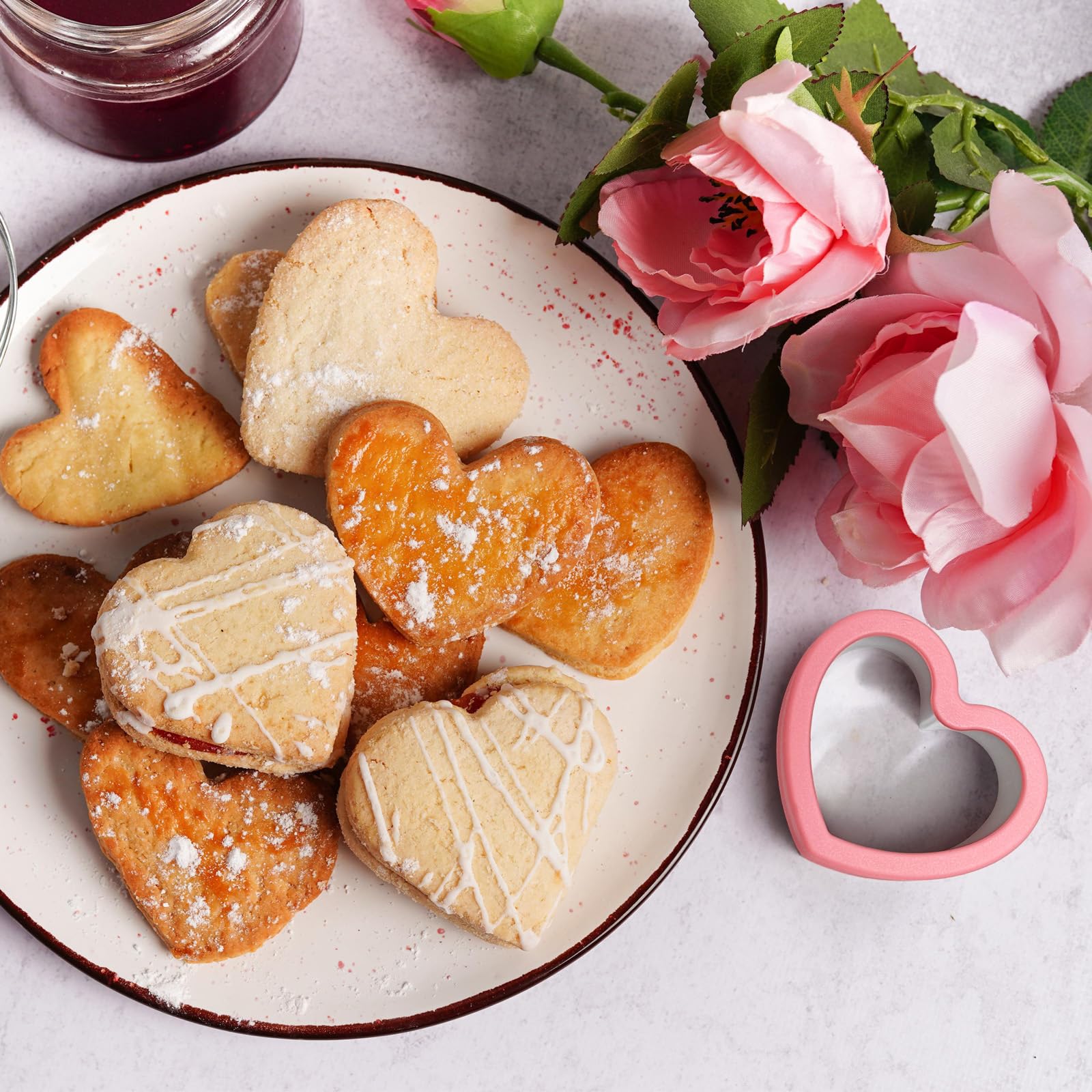 Alltop Heart-Shaped Cookie Cutter Set - 4 Size Biscuit Cutter For Valentine'S Day Baking, Romantic Dessert Decoration, Anniversa